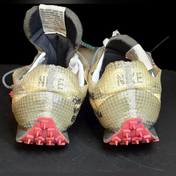 Nike Off-White Waffler Racer Sneakers with Pink Accents - Picture 4 of 4